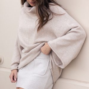 Bindy Cowlneck Knit Sweater - Oatmeal(XS)